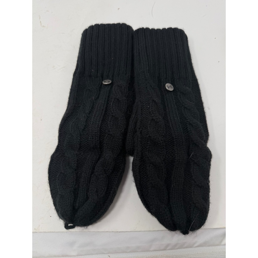 Under Armour Black Cable Knit Convertible Mittens Fingerless Gloves Mens Womens